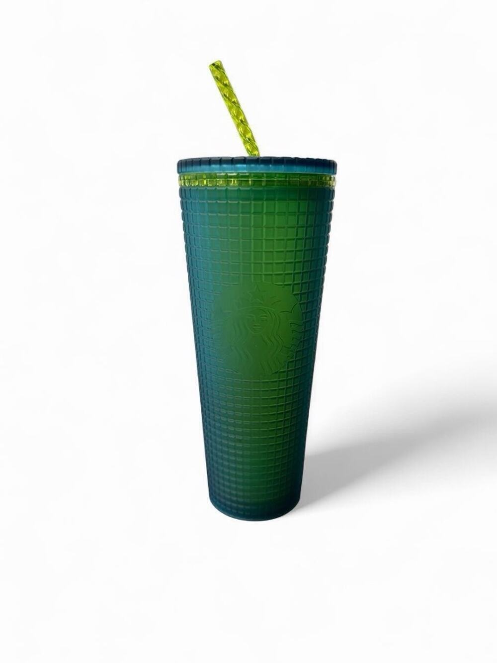 Starbucks Winter 2022 Green / Yellow / Blue Studded Grid 24oz‎ Venti Tumbler Cup